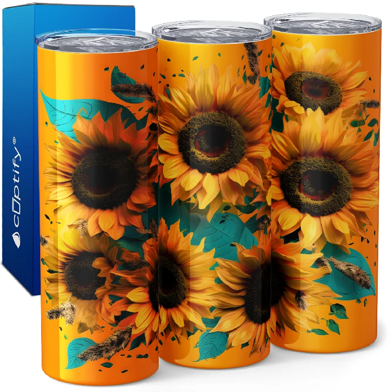 Bright Sunflowers 20oz Skinny Tumbler