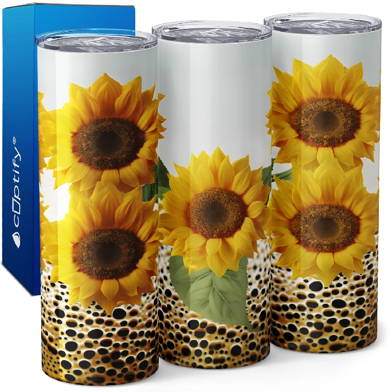 Bright Sunflowers with Black Dots 20oz Skinny Tumbler