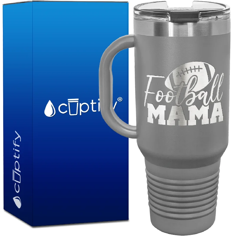 Football Mama with Football 40oz Football Travel Mug