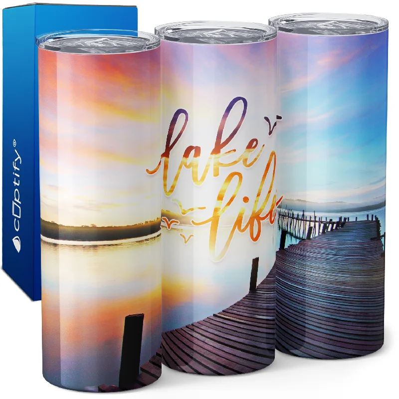 Lake Life Sunset 20oz Skinny Tumbler