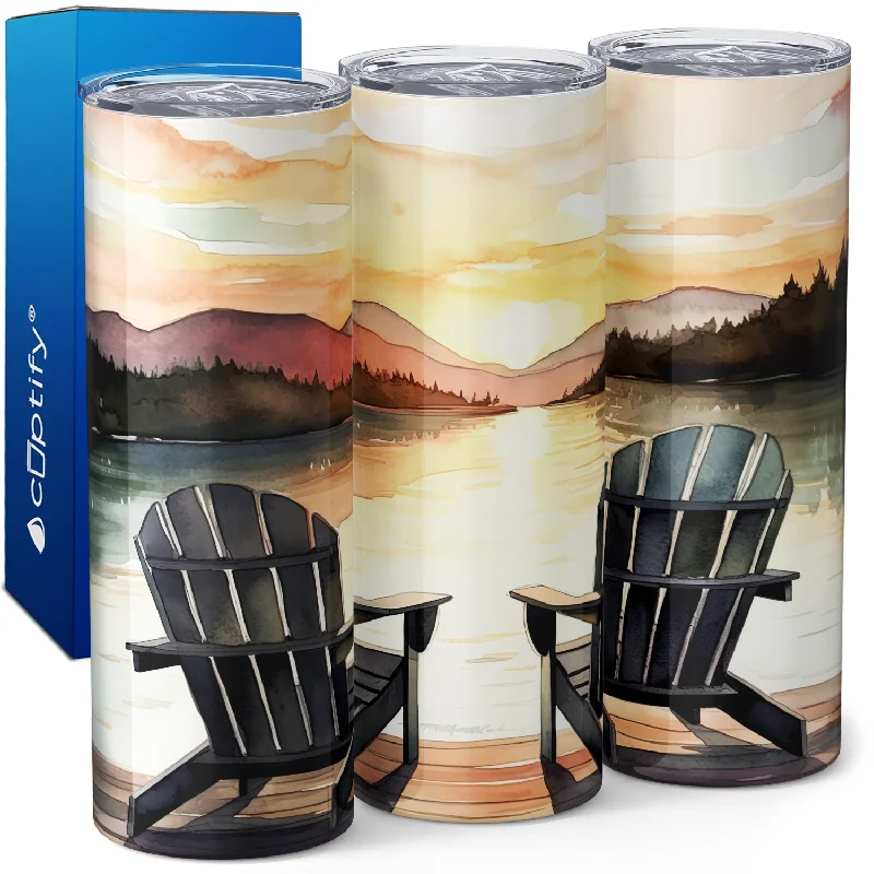 Lake Life with Chairs 20oz Skinny Tumbler