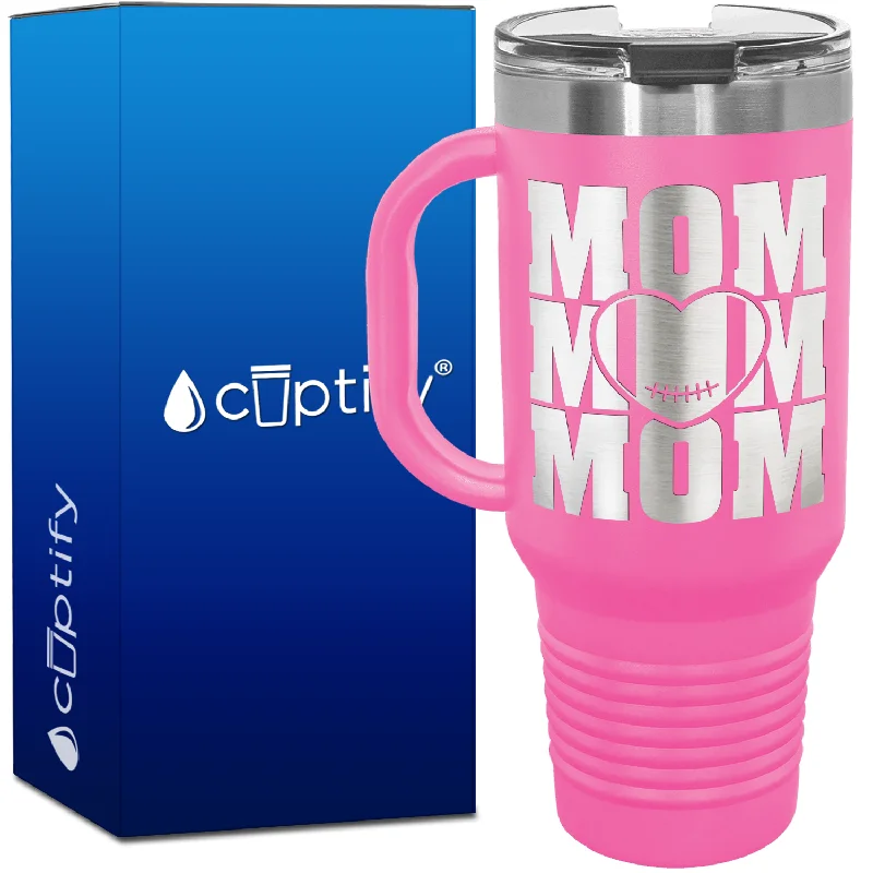 Mom Mom Mom Football 40oz Football Travel Mug