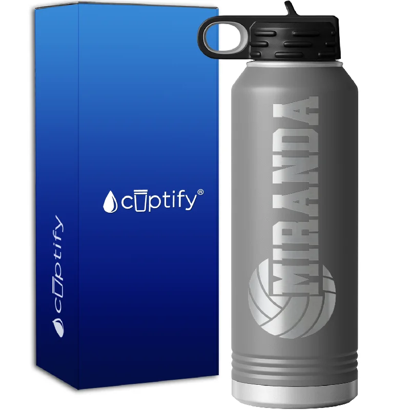 Personalized Name Volleyball 40oz Sport Water Bottle