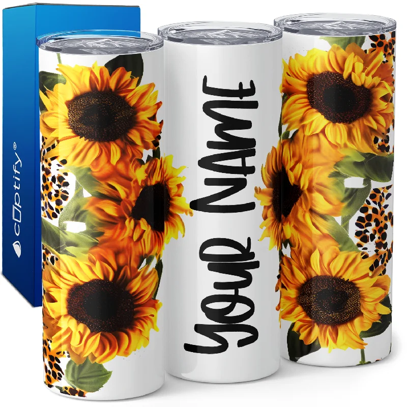 Personalized Sunflowers 20oz Skinny Tumbler