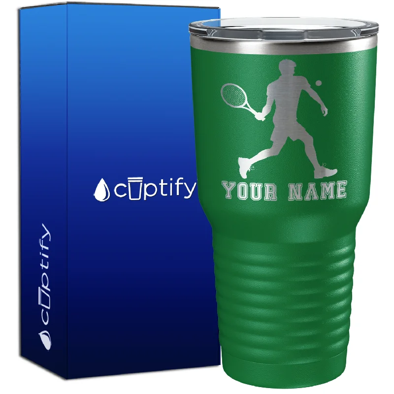 Personalized Tennis Player Silhouette 30oz Tennis Tumbler