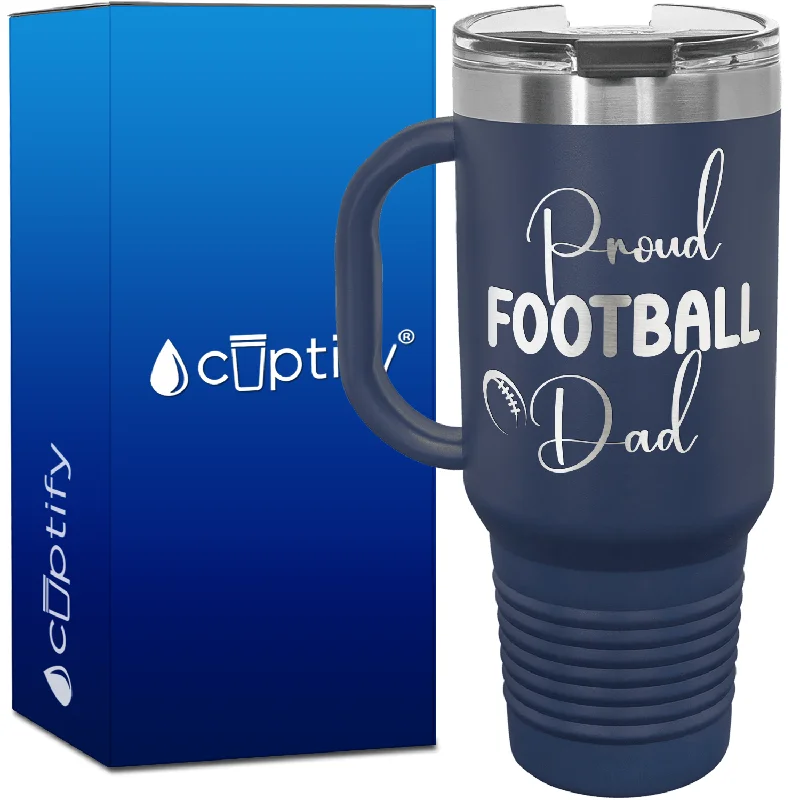 Proud Football Dad 40oz Football Travel Mug