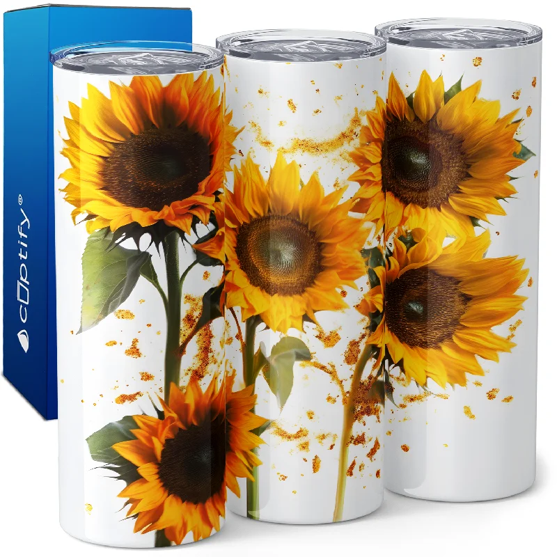 Tall Bright Sunflowers 20oz Skinny Tumbler